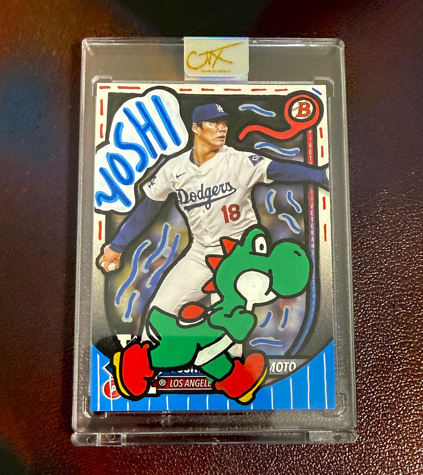 Yoshinobu Yamamoto x YOSHI 1/1 Hand Painted Trading Card