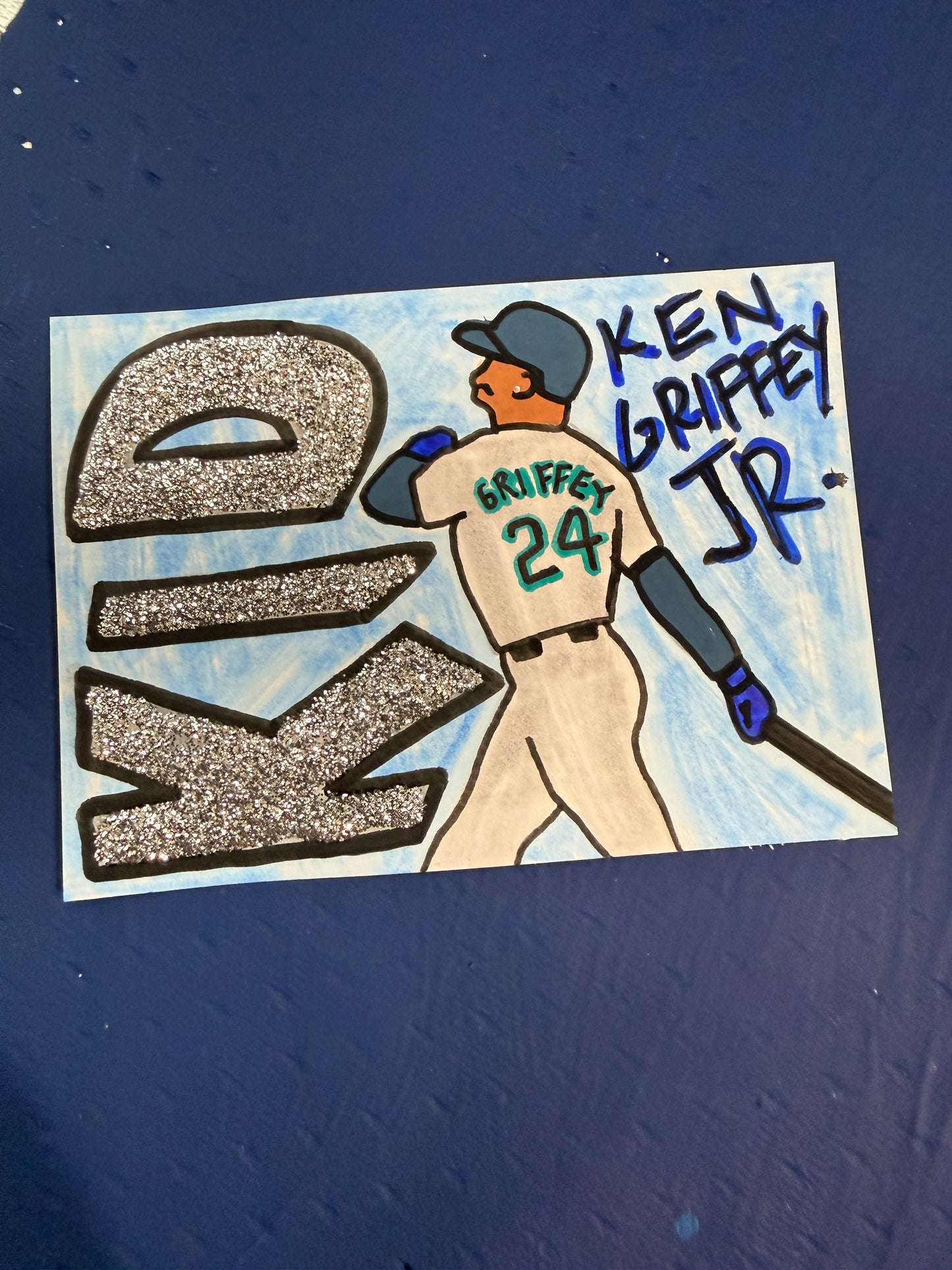 Ken Griffey Jr Original 1/1 Hand Drawn Art Card