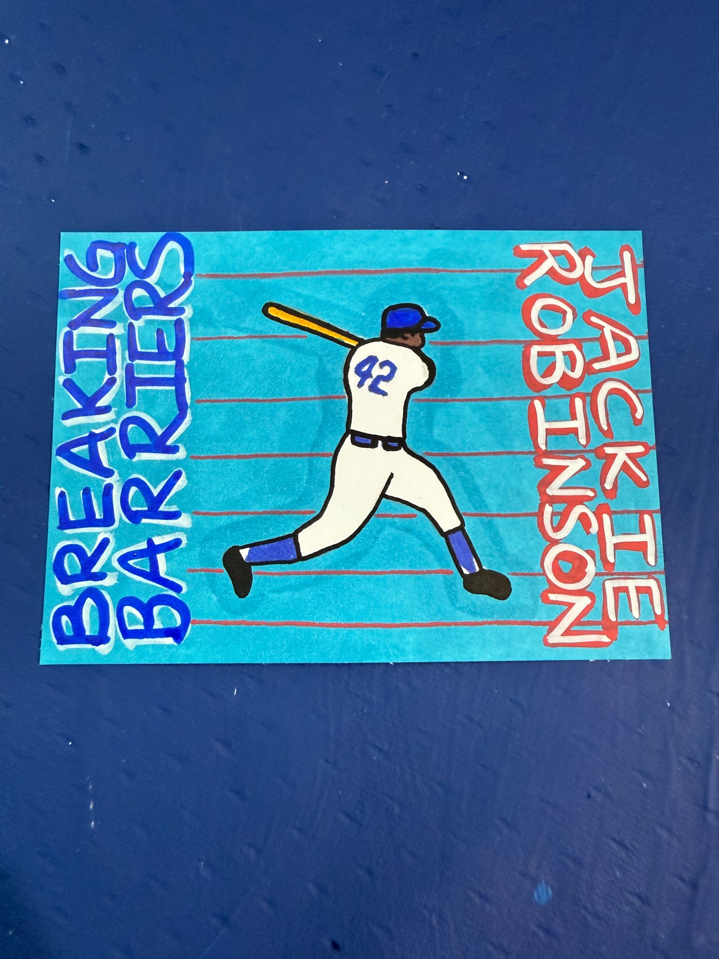 Jackie Robinson Original 1/1 Hand Drawn Art Card