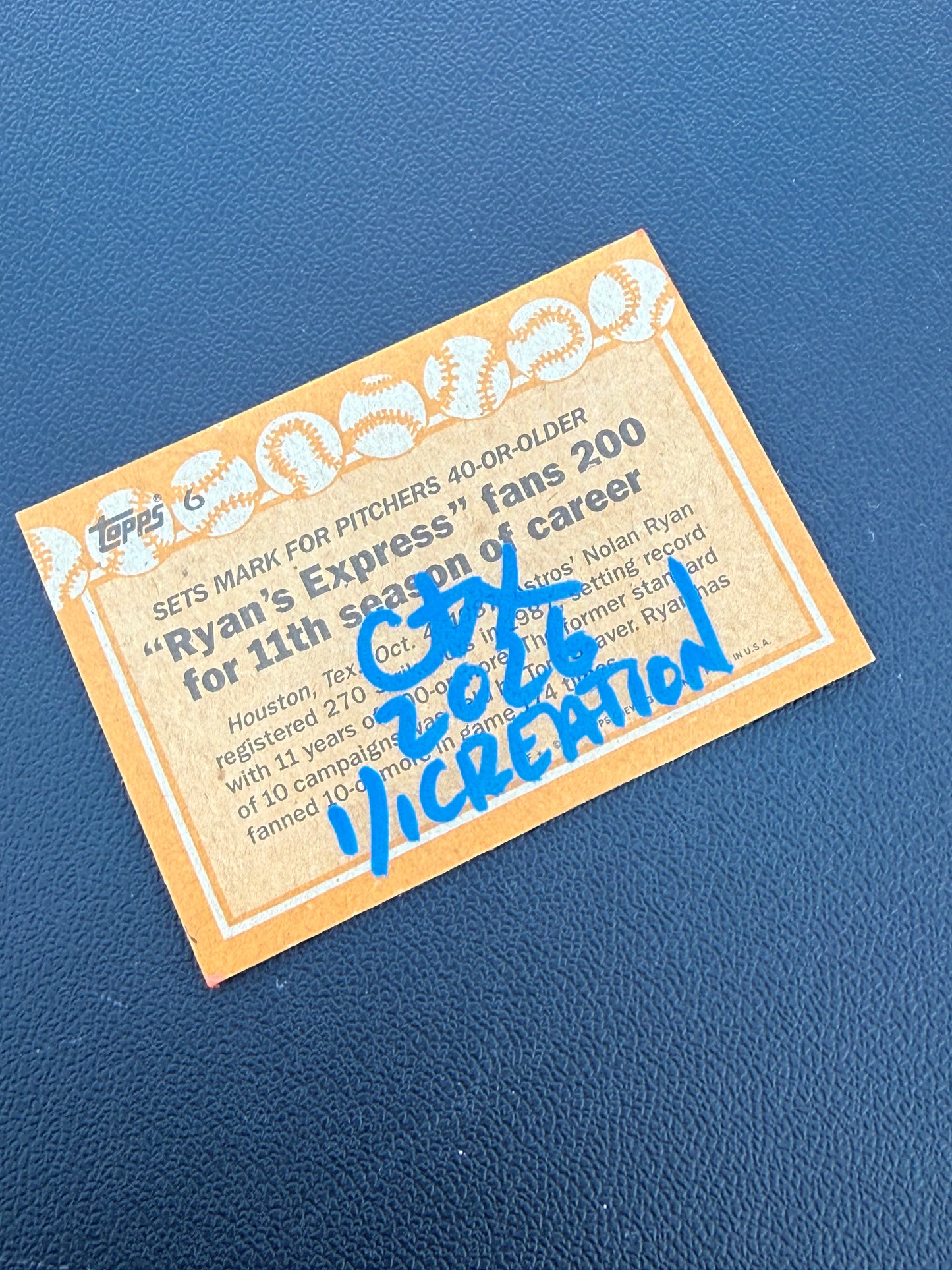 Nolan Ryan 2.0 Collection 1/1 Art Card Astros