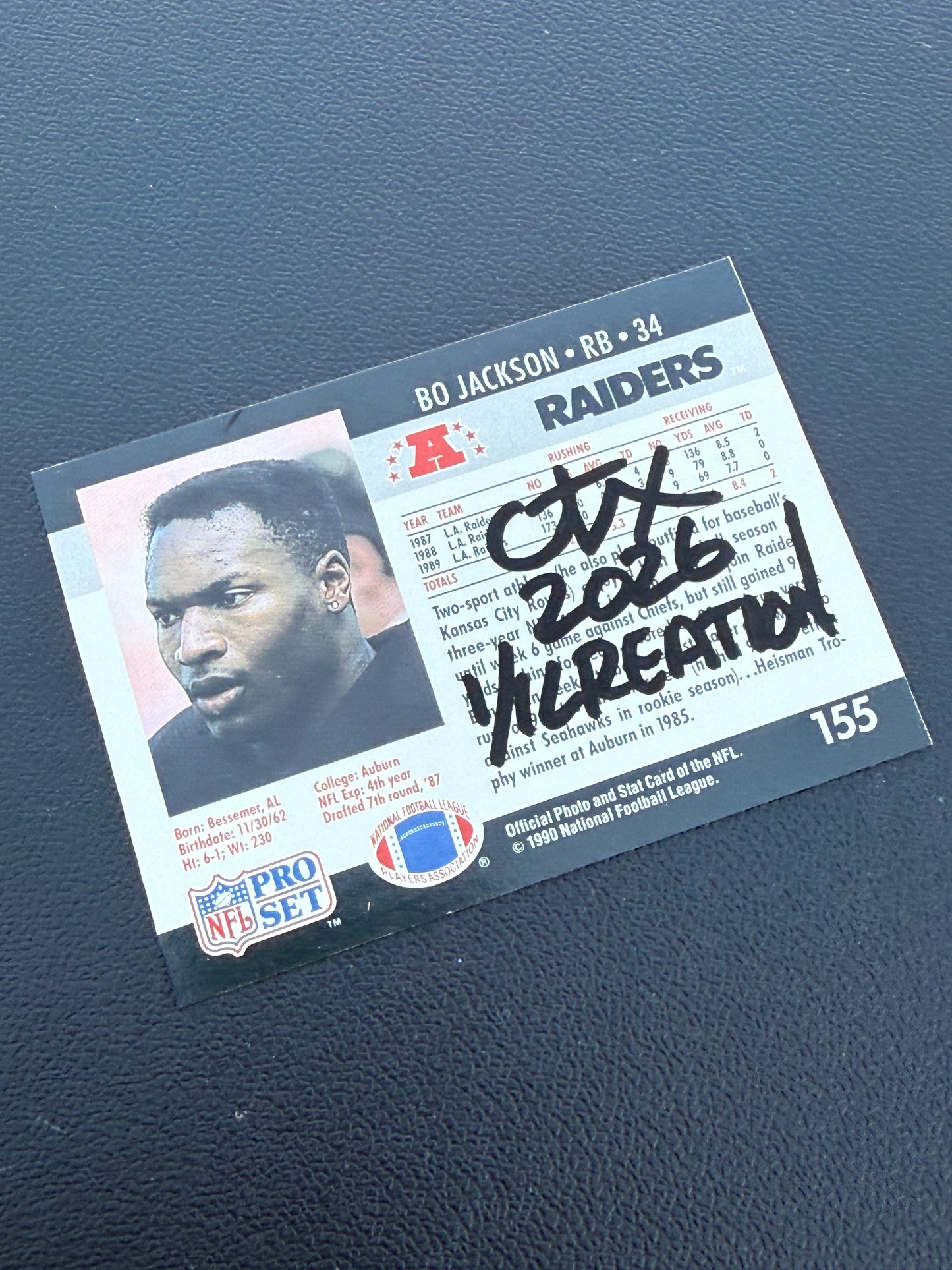 Bo Jackson 2.0 Collection 1/1 Art Card Raiders