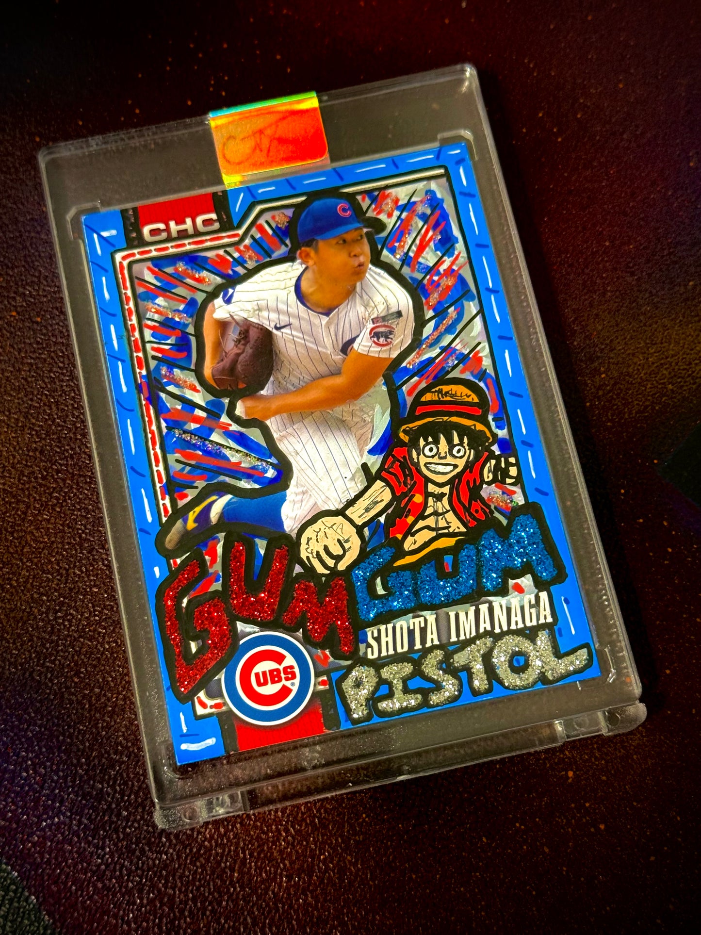 Shota Imanaga x Monkey D. Luffy 1/1 Hand Painted Trading Card