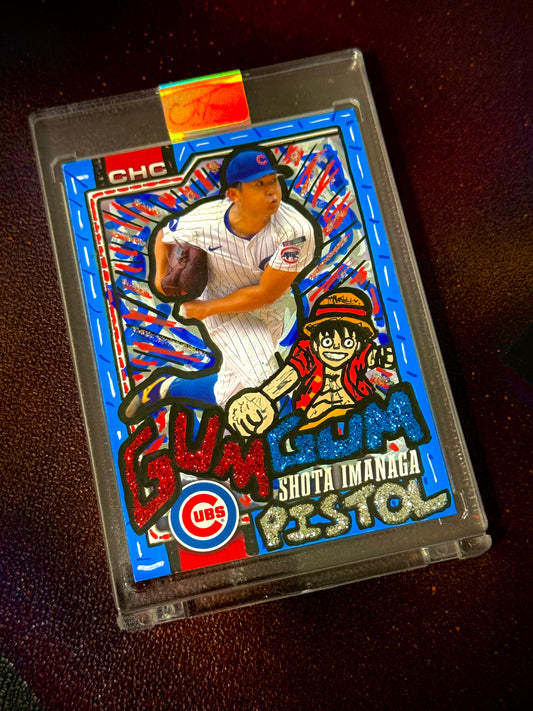 Shota Imanaga x Monkey D. Luffy 1/1 Hand Painted Trading Card