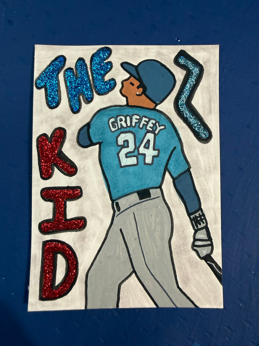 Ken Griffey Jr Original 1/1 Hand Drawn Art Card