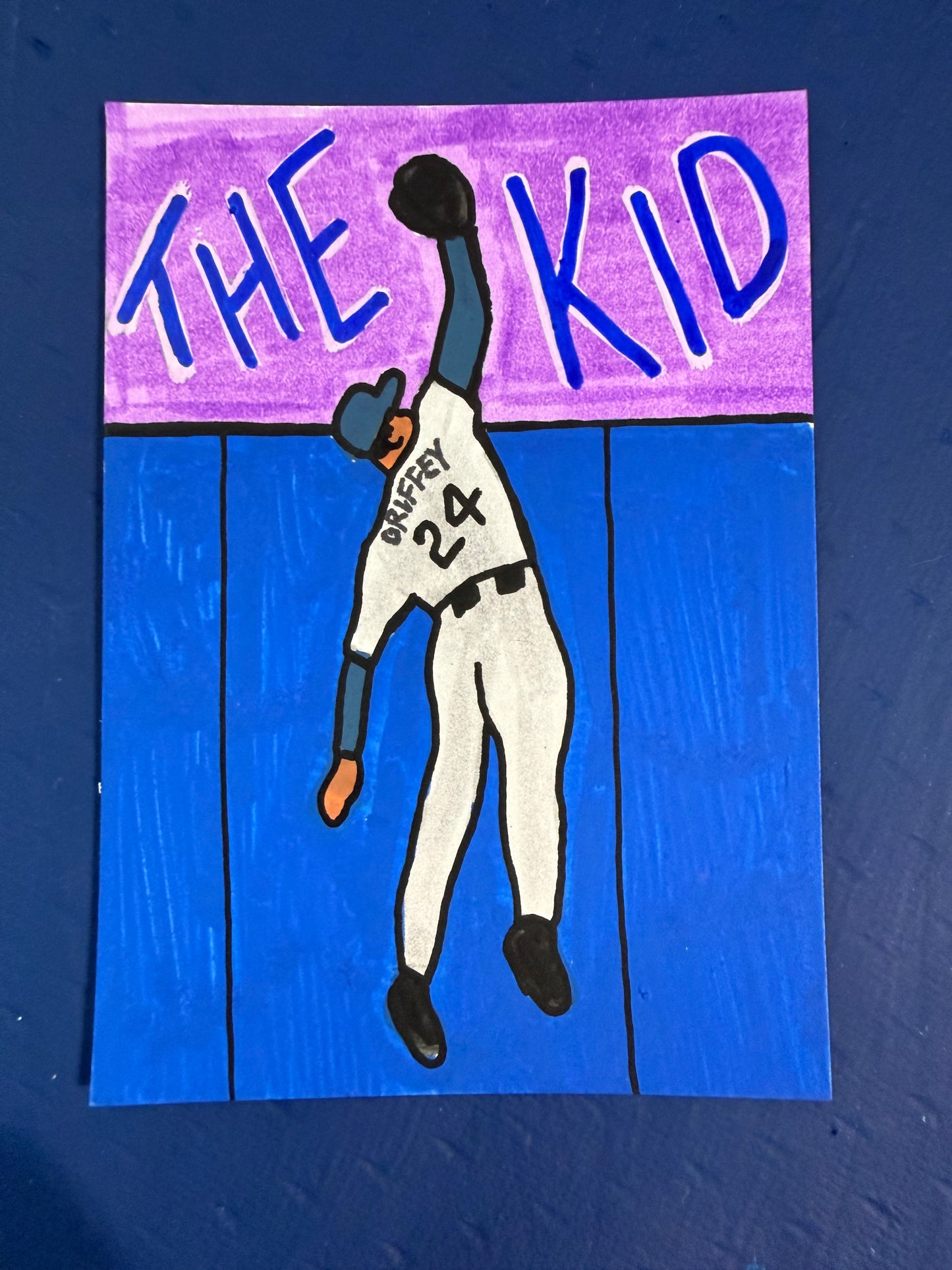 Ken Griffey Jr The Kid Original 1/1 Hand Drawn Art Card