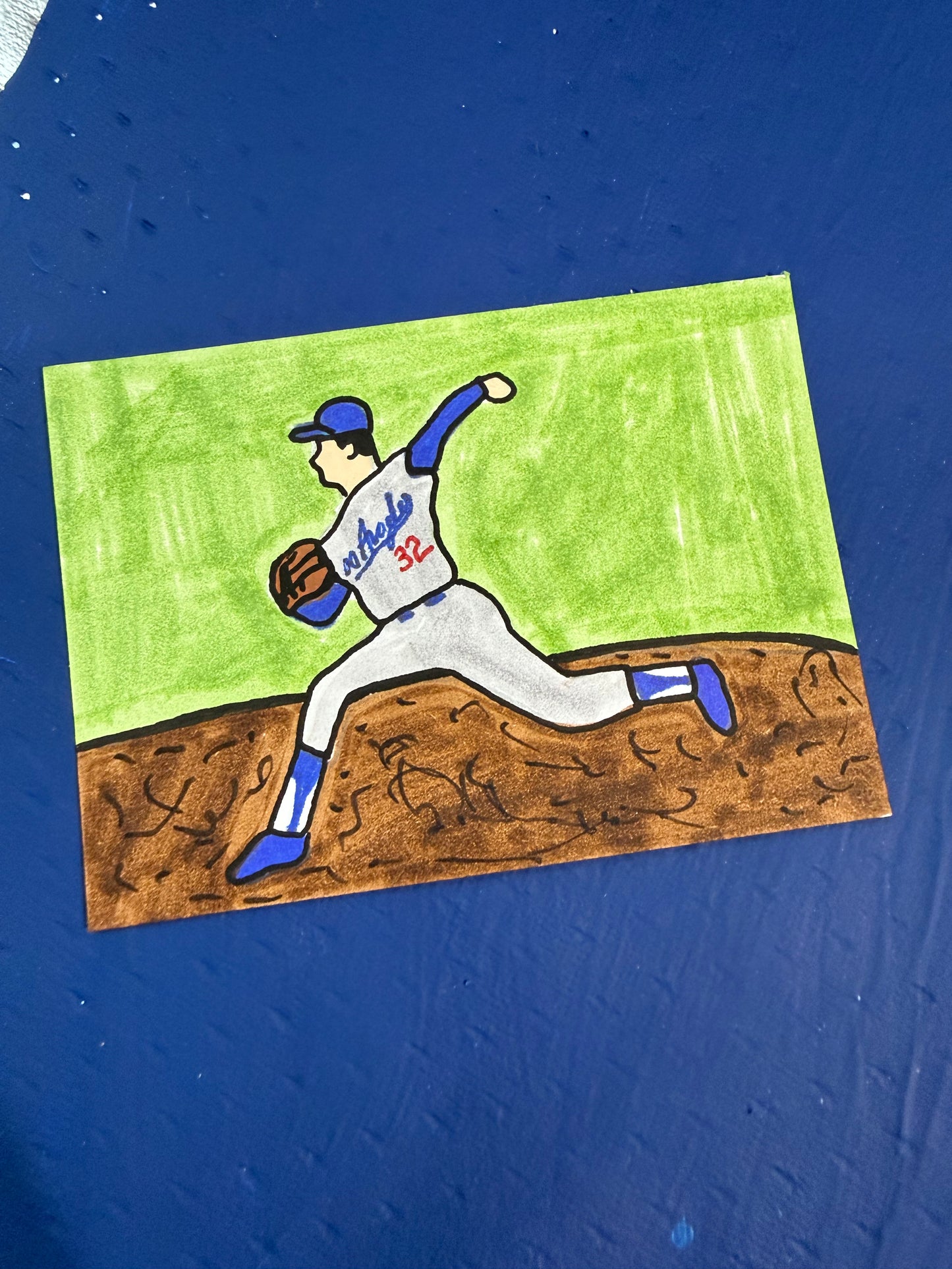 Sandy Koufax Original 1/1 Hand Drawn Art Card