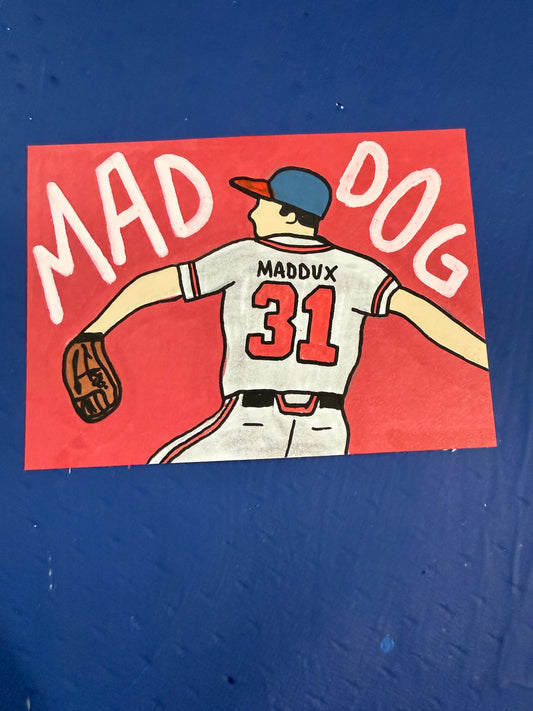 Greg Maddux Original 1/1 Hand Drawn Art Card