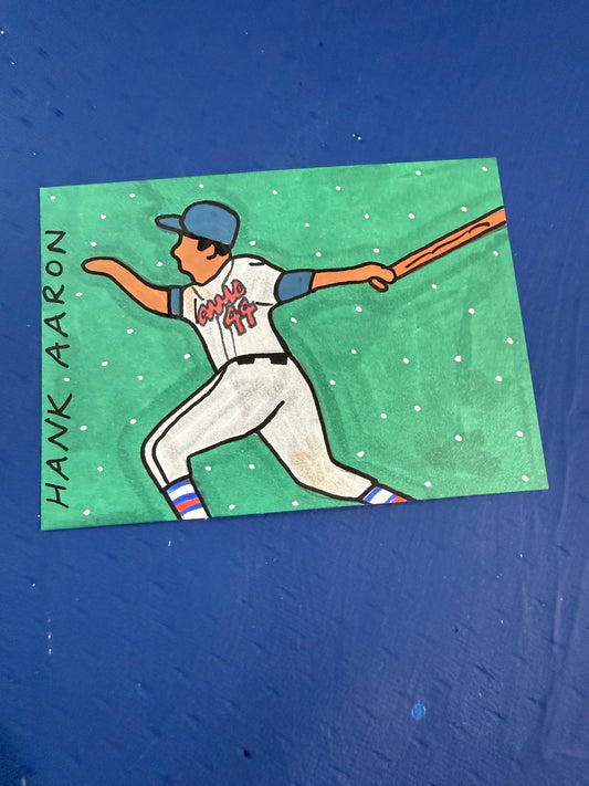 Hank Aaron Original 1/1 Hand Drawn Art Card