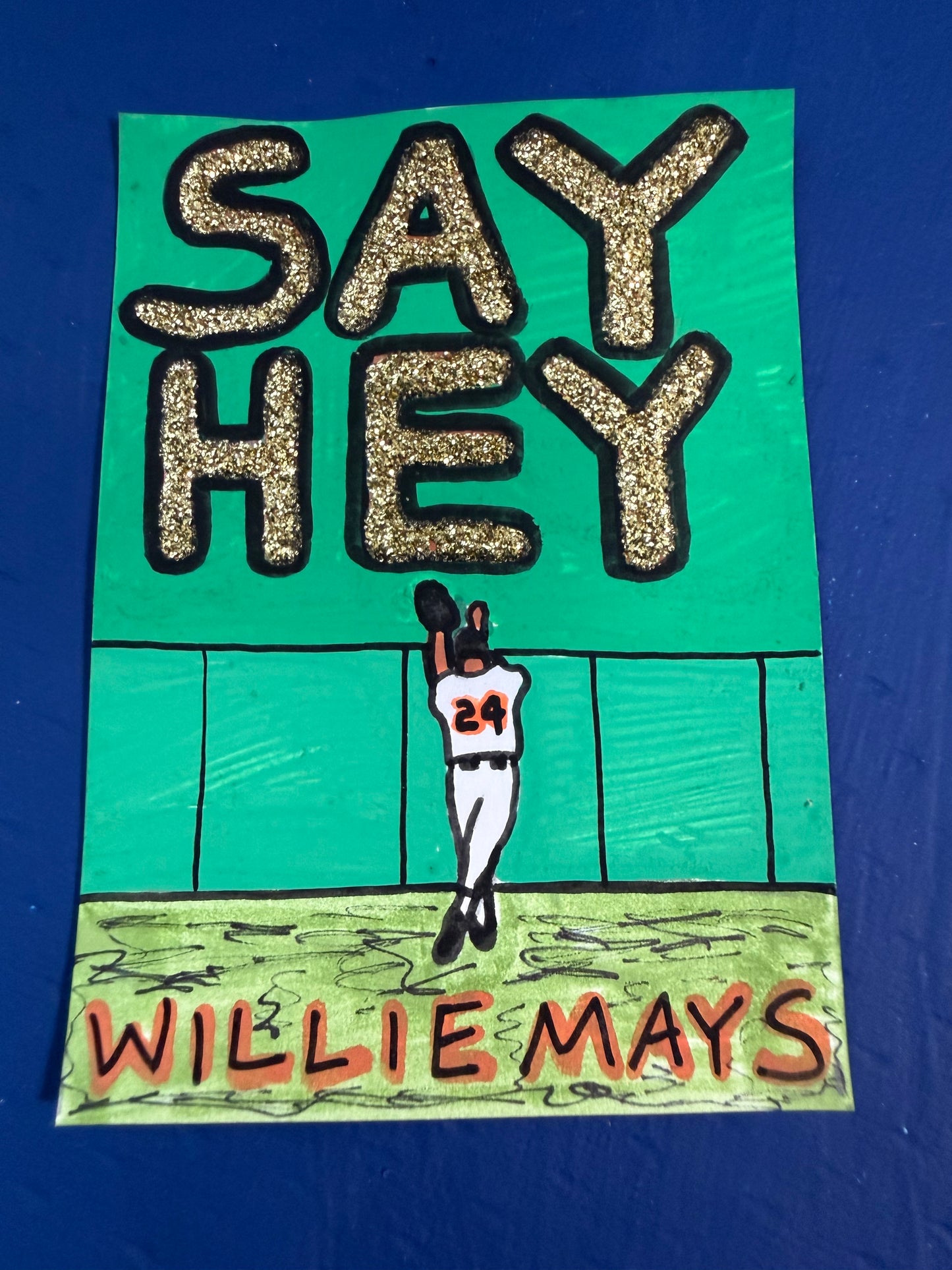 Willie Mays Original 1/1 Hand Drawn Art Card