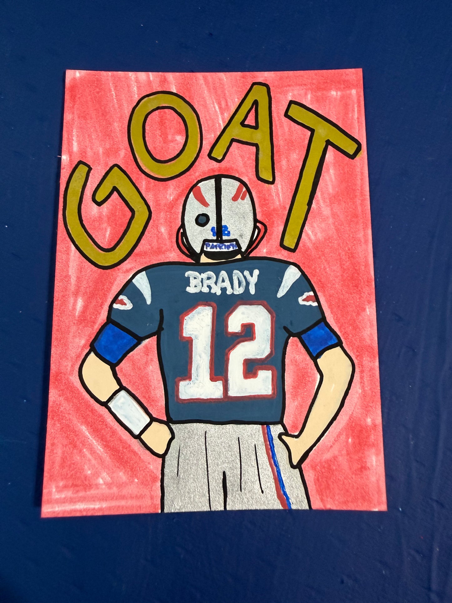Tom Brady Original 1/1 Hand Drawn Art Card