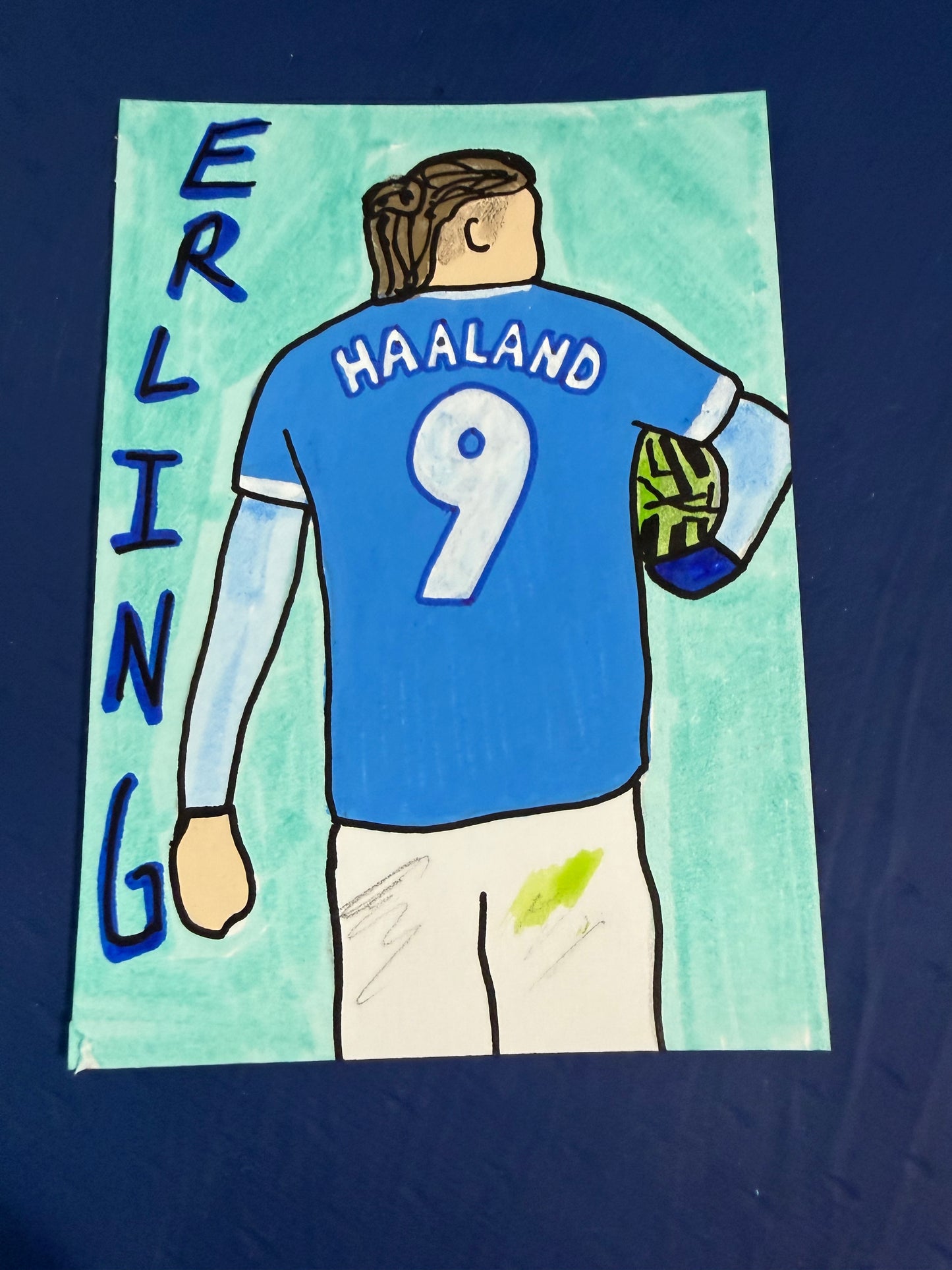 Erling Haaland Original 1/1 Hand Drawn Art Card