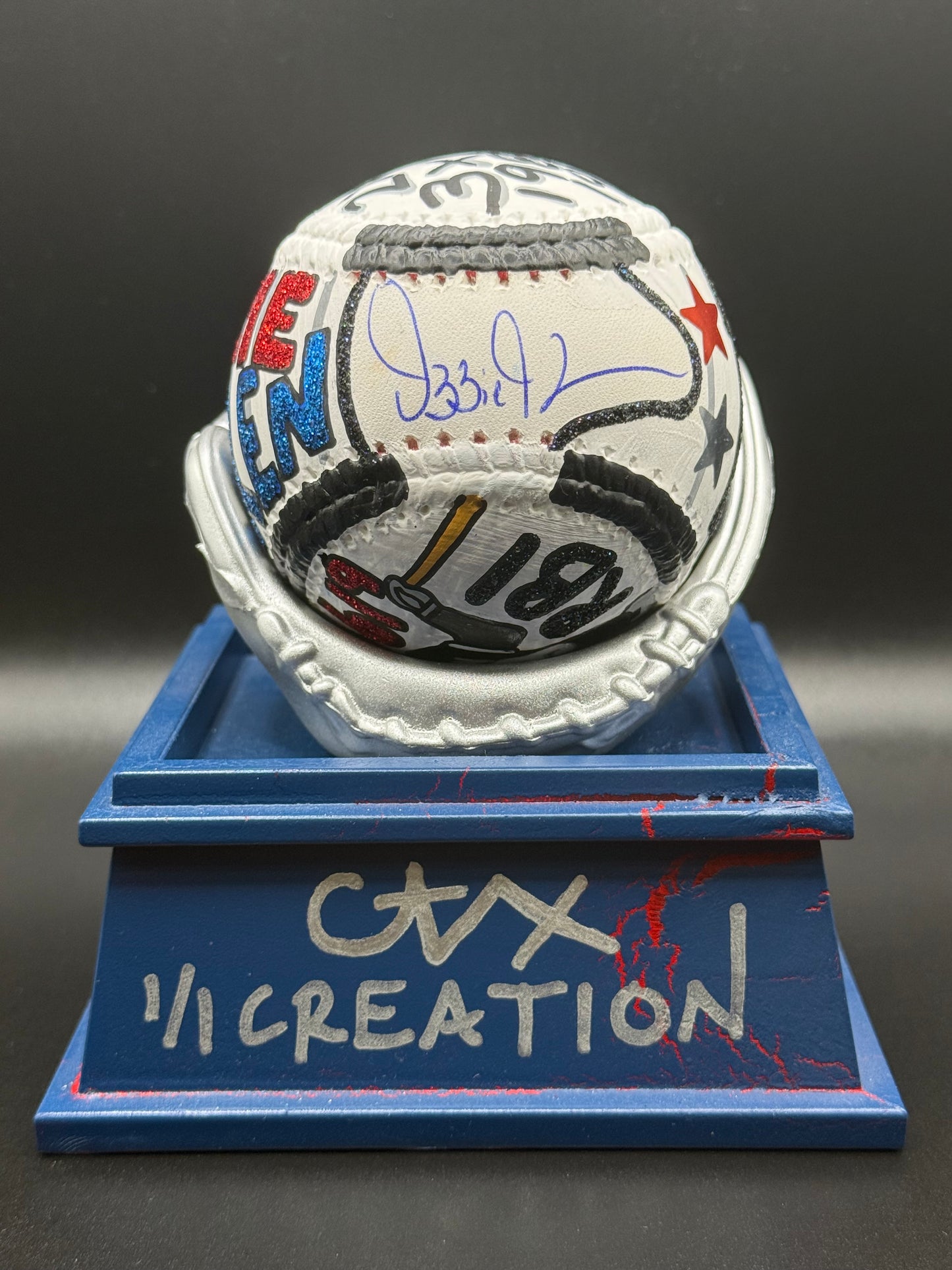 Ozzie Guillen Autographed CARTER X 1/1 Baseball - Schwartz Sports Holo