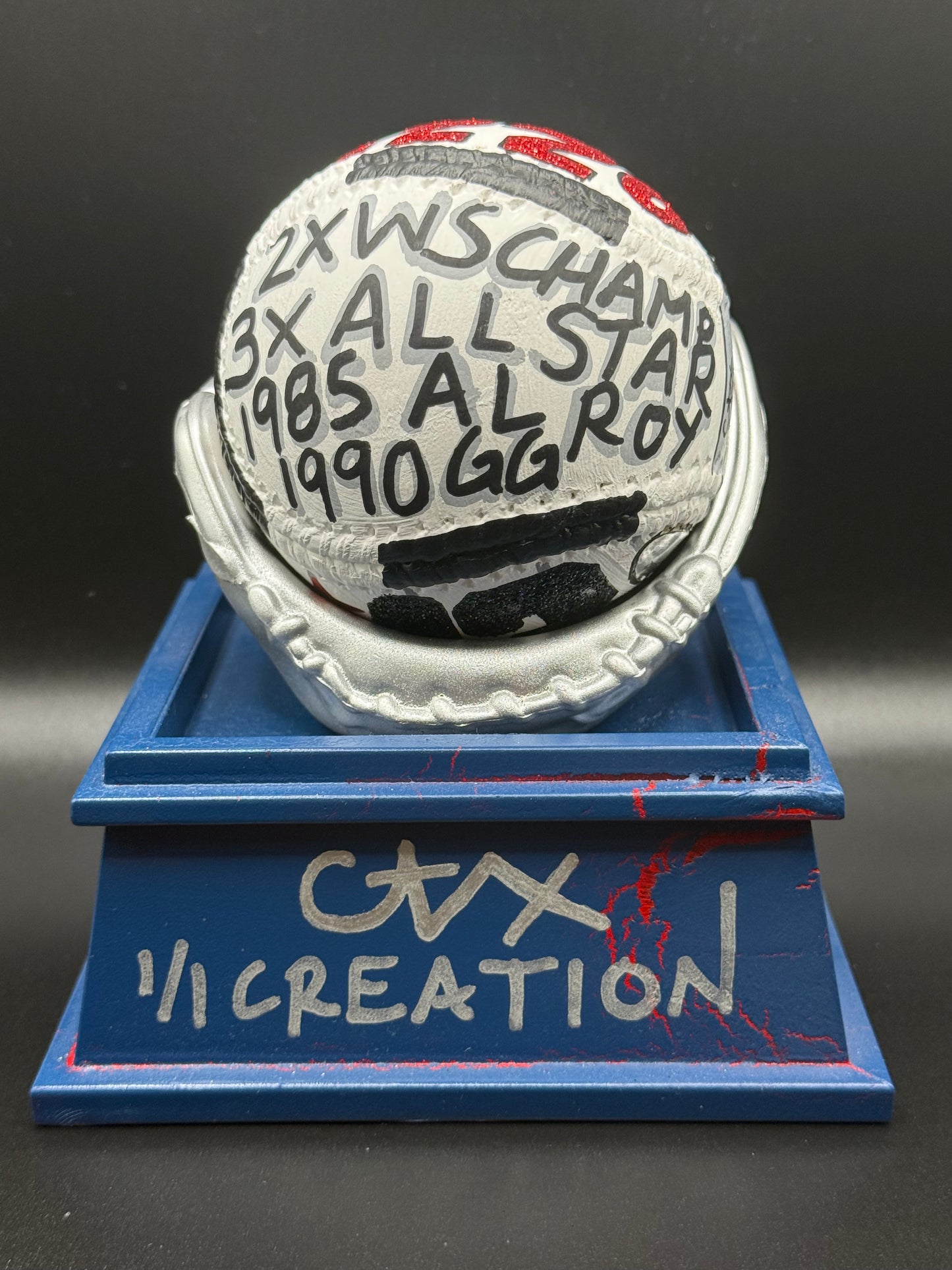 Ozzie Guillen Autographed CARTER X 1/1 Baseball - Schwartz Sports Holo