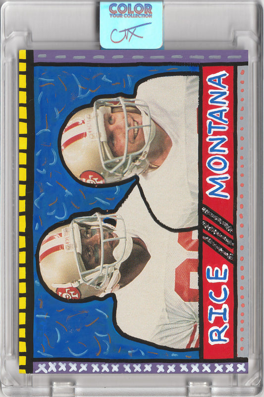 Jerry Rice & Joe Montana 2.0 Collection 1/1 Art Card 49'ers